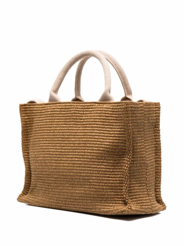 トートバッグ Marni Logo-Lettering Raffia Tote Bag Marni logo-lettering Raffia Tote Bag | Brown | FARFETCH