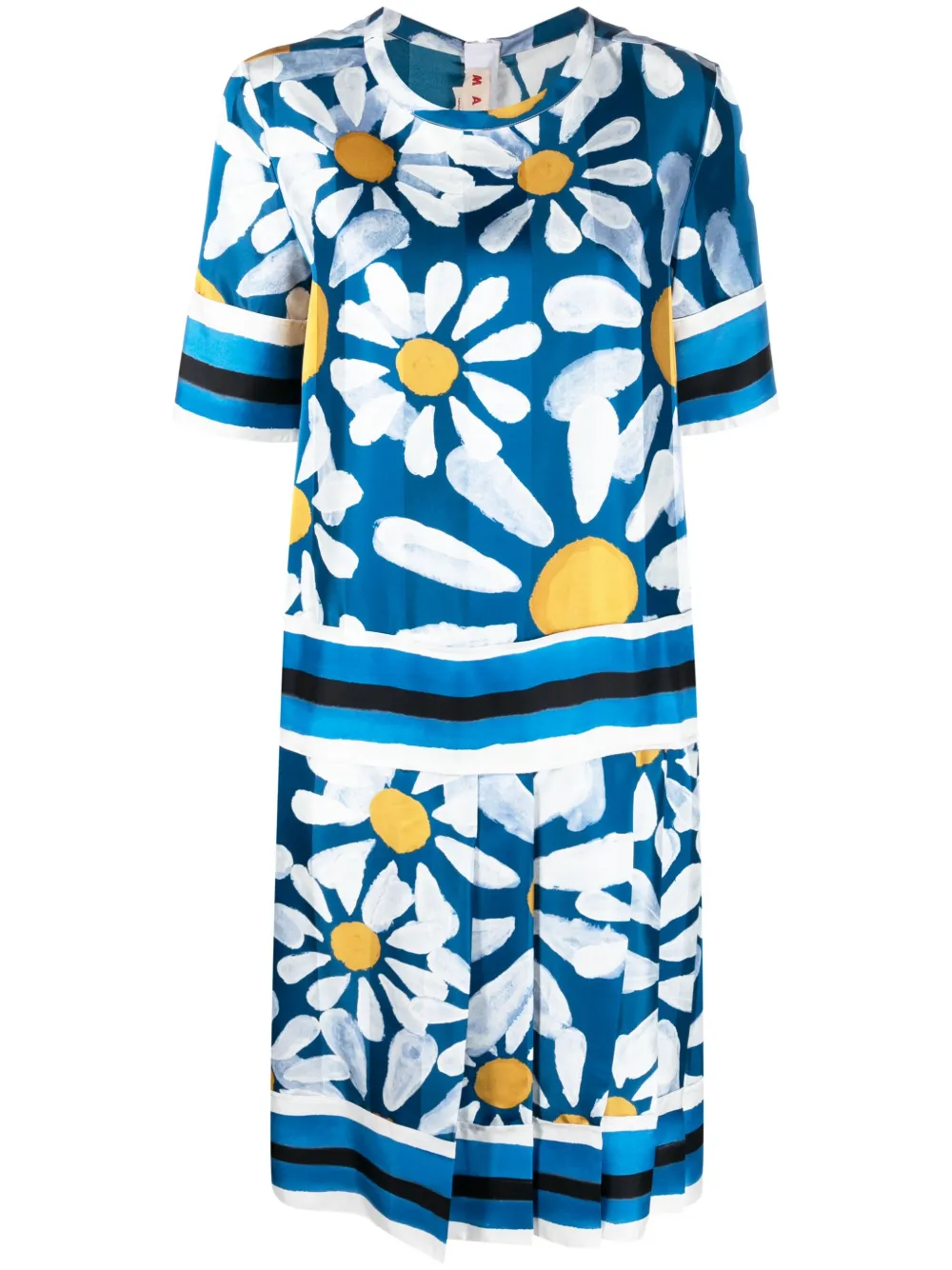 

Marni vestido plisado con estampado floral - Azul