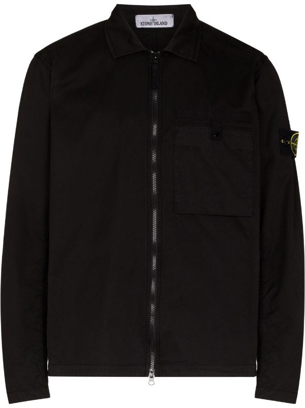 stone island shirt jacket black