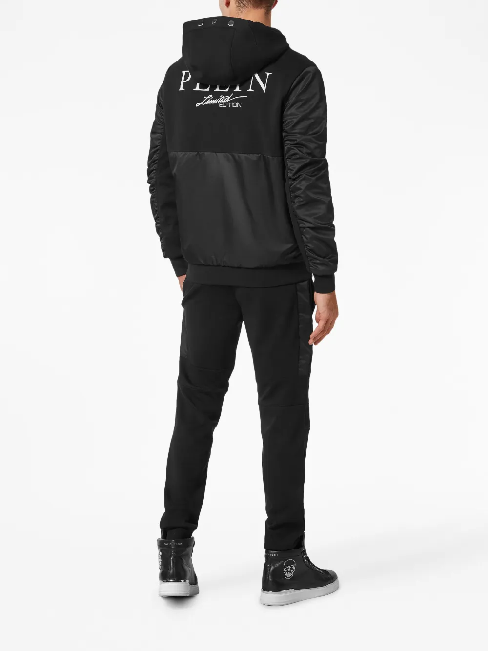 Shop Philipp Plein Logo-print Panelled Tracksuit In Black