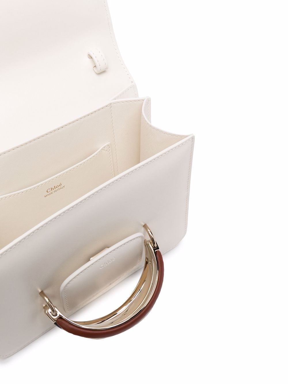 Shop Chloé Katie Leather Shoulder Bag In White