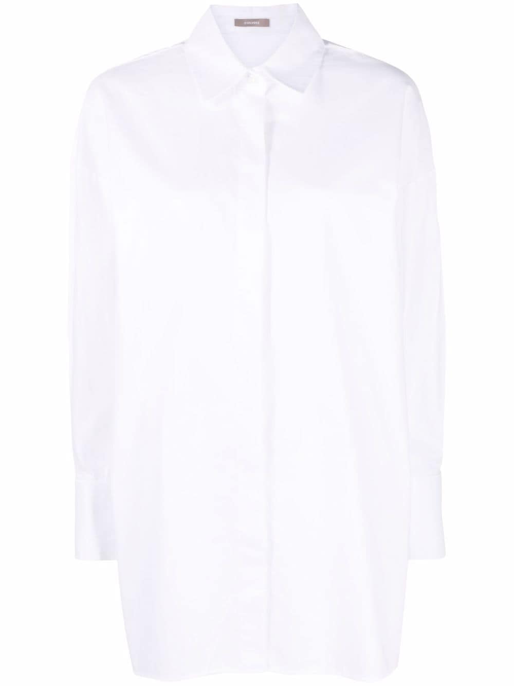 

12 STOREEZ camisa oversize con puños anchos - Blanco