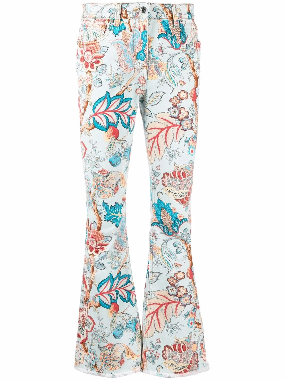 

ETRO pantalones acampanados con estampado floral - Azul