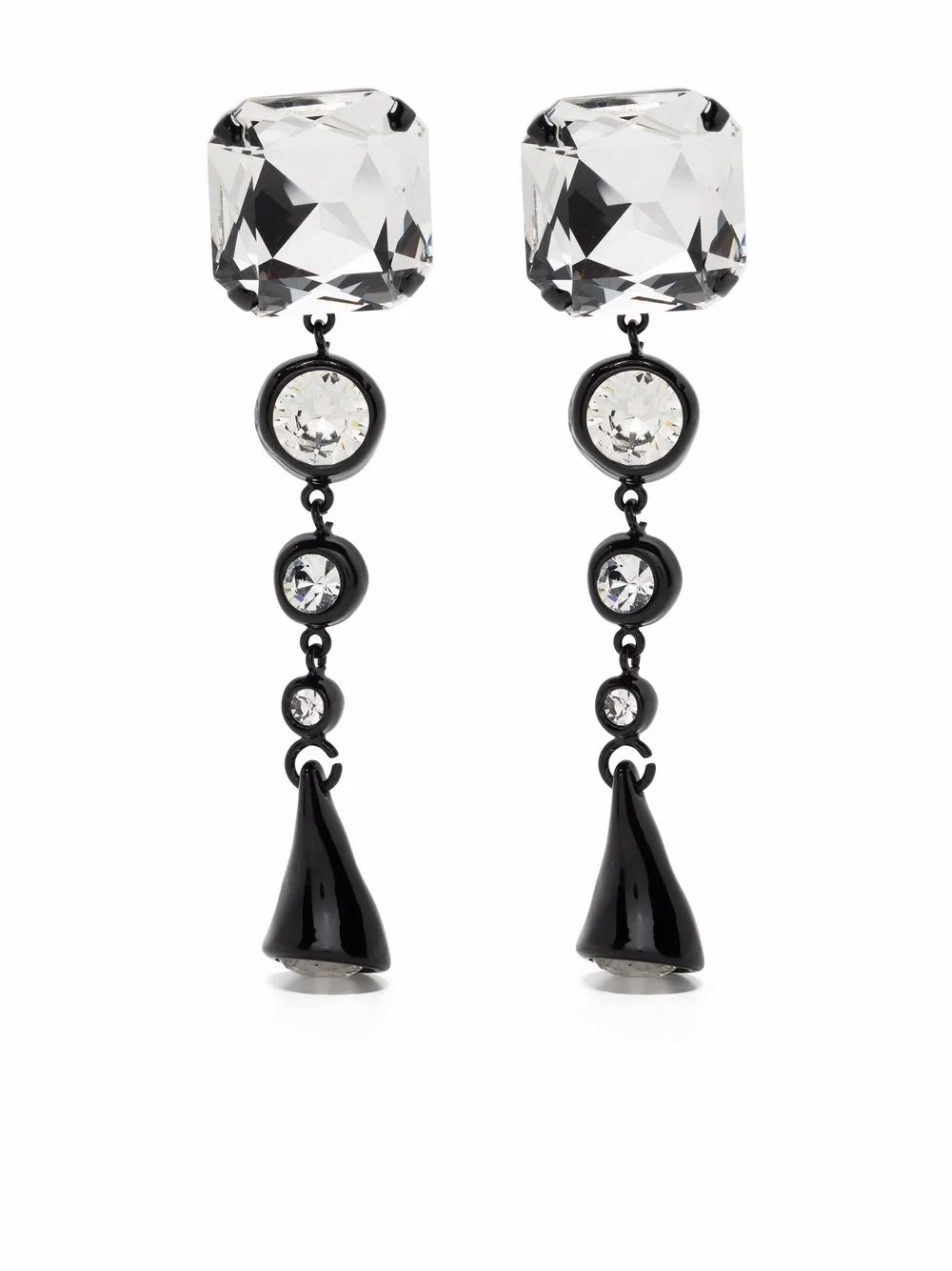 

Marni aretes con detalles de cristal - Negro