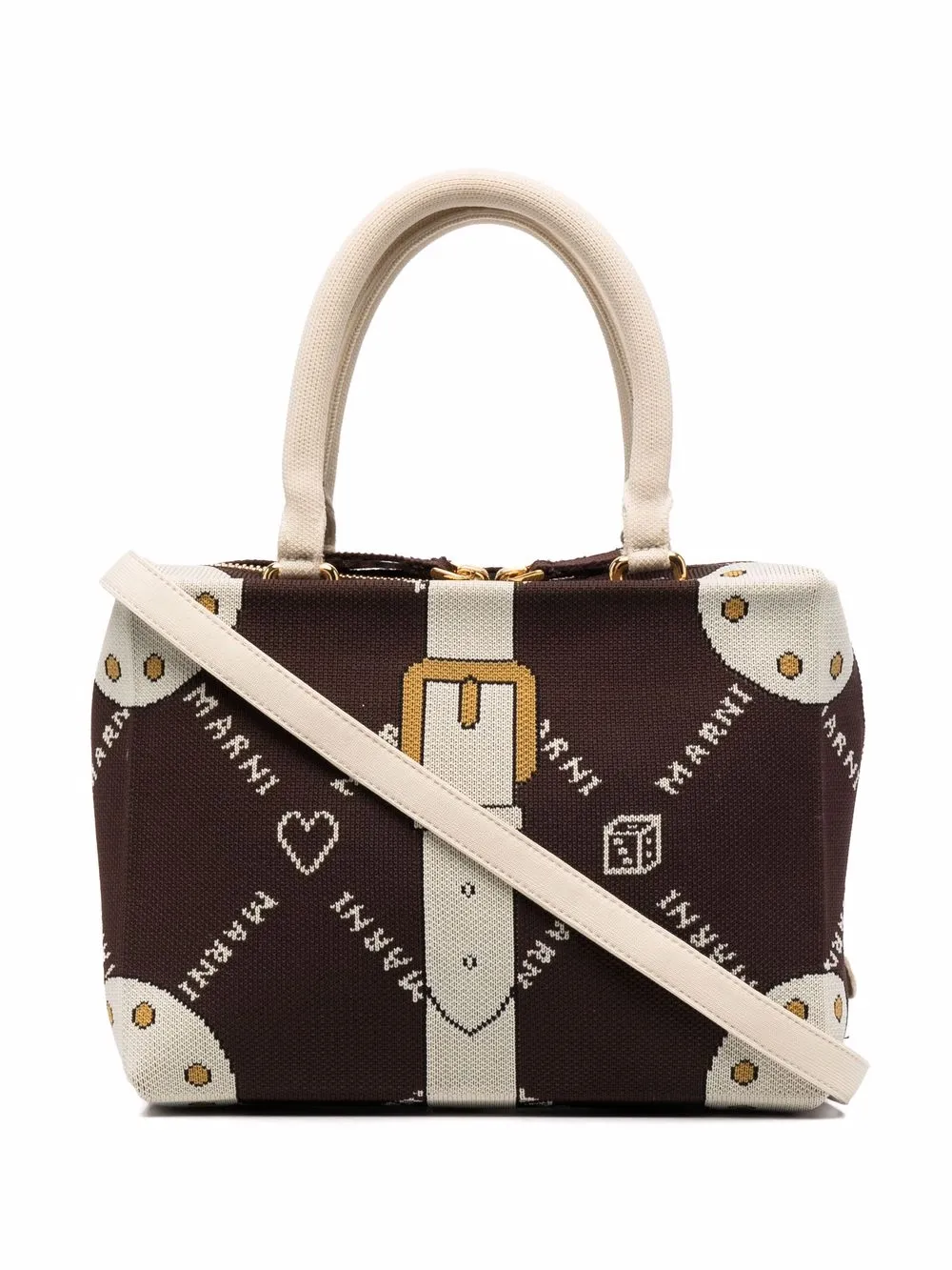 

Marni tote con hebilla estampada - Marrón