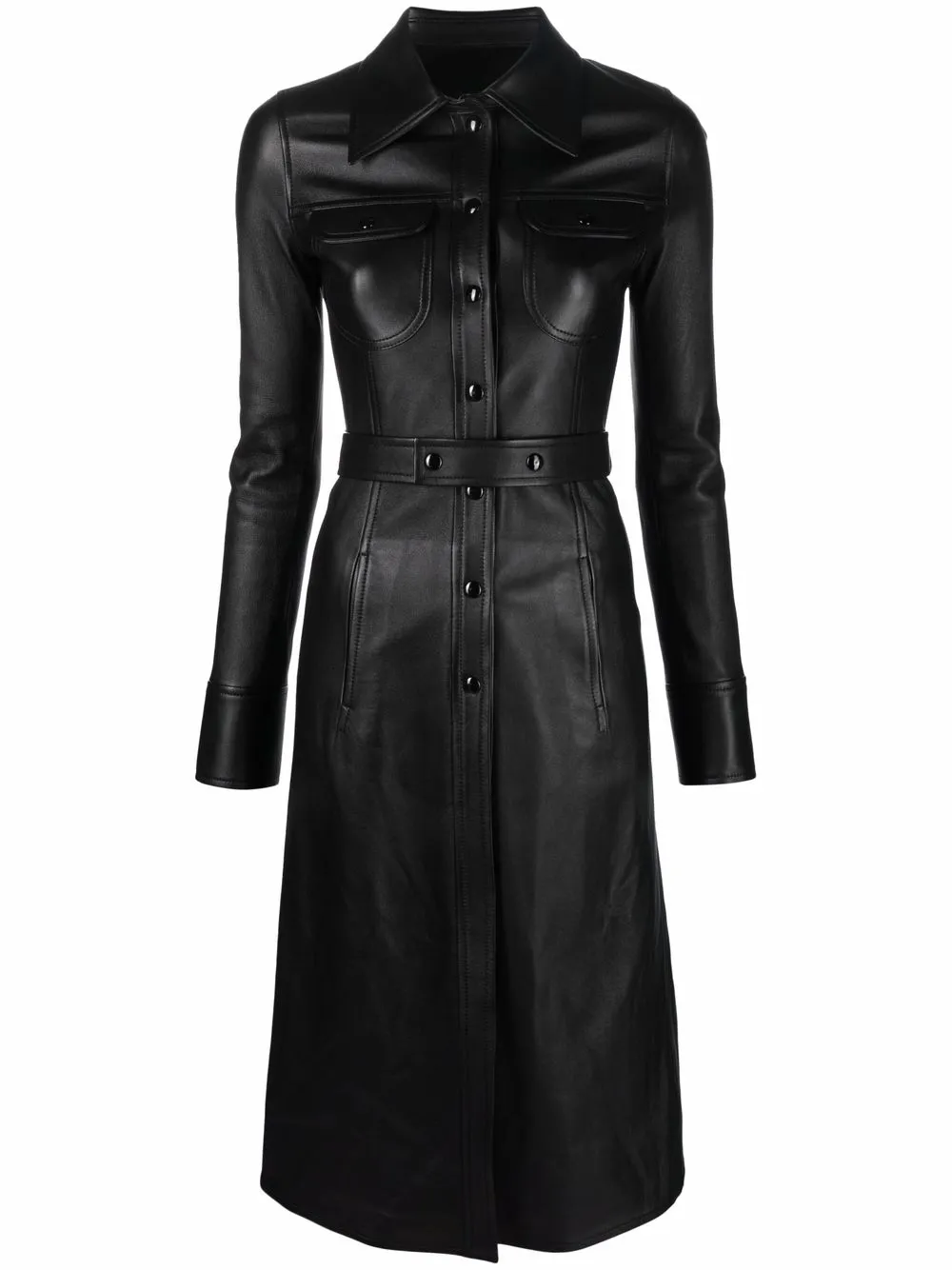 

Courrèges belted leather coat - Black