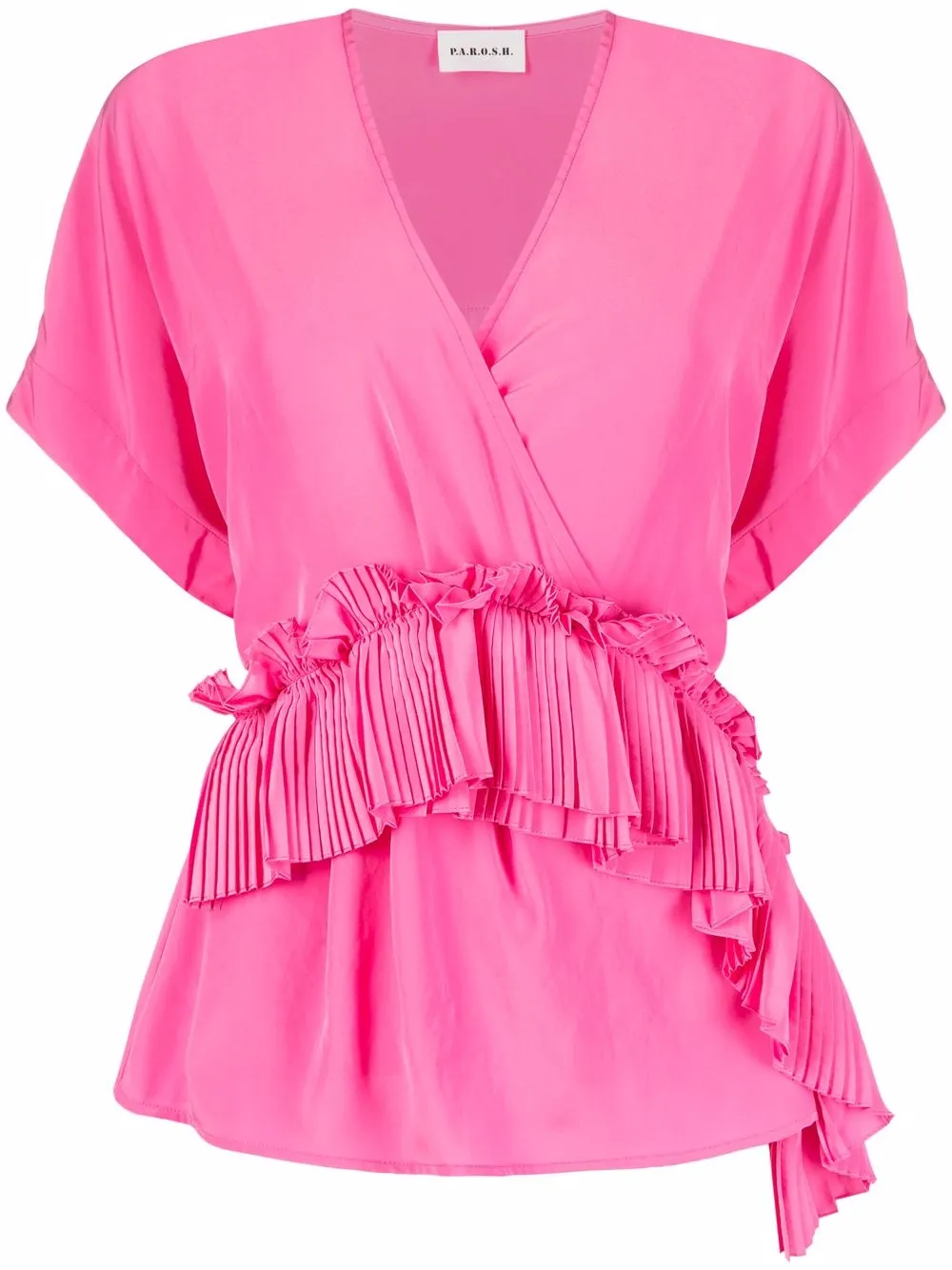 

P.A.R.O.S.H. short-sleeved ruffled blouse - Pink