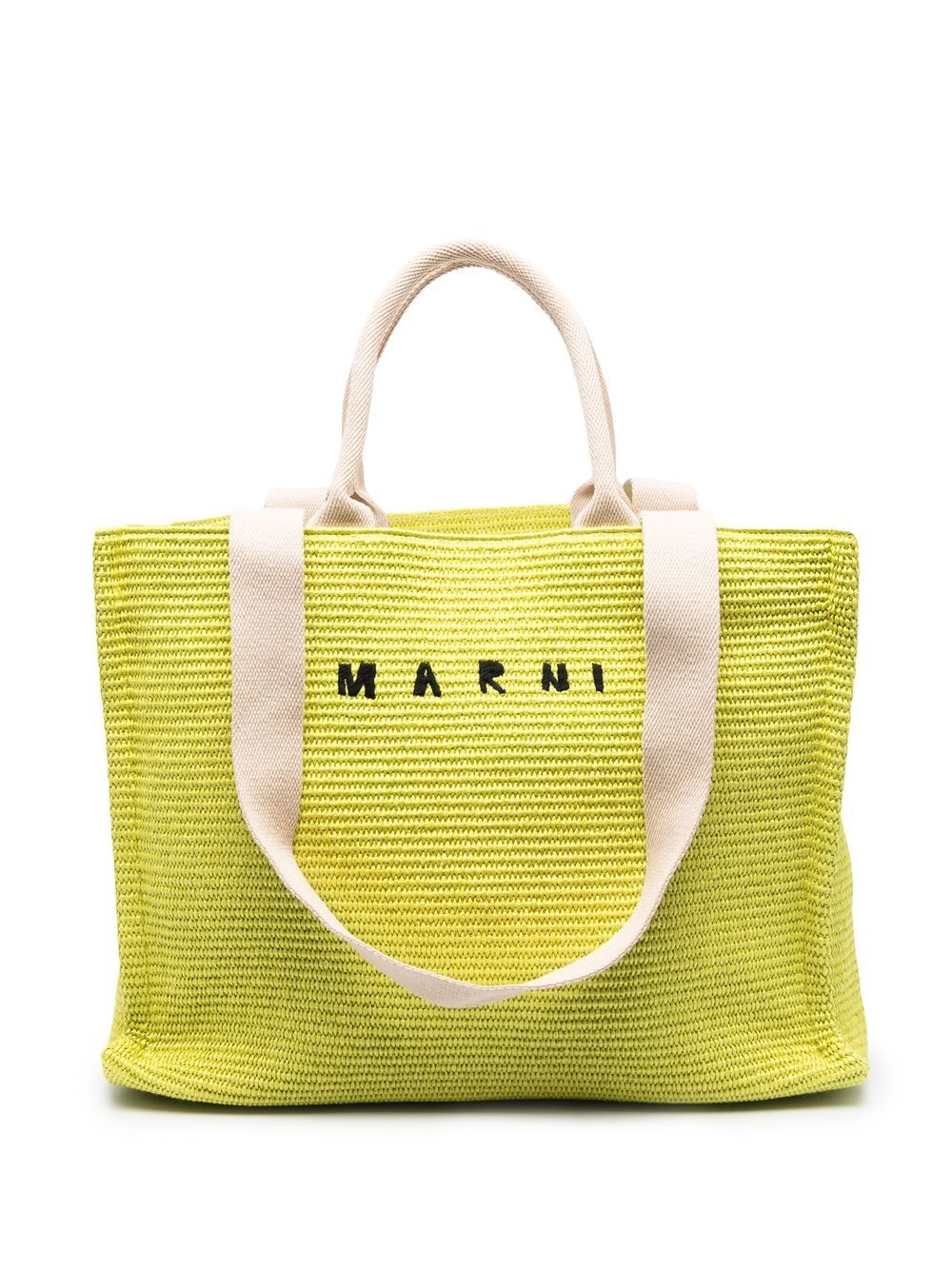 

Marni embroidered-logo shopping tote - Green