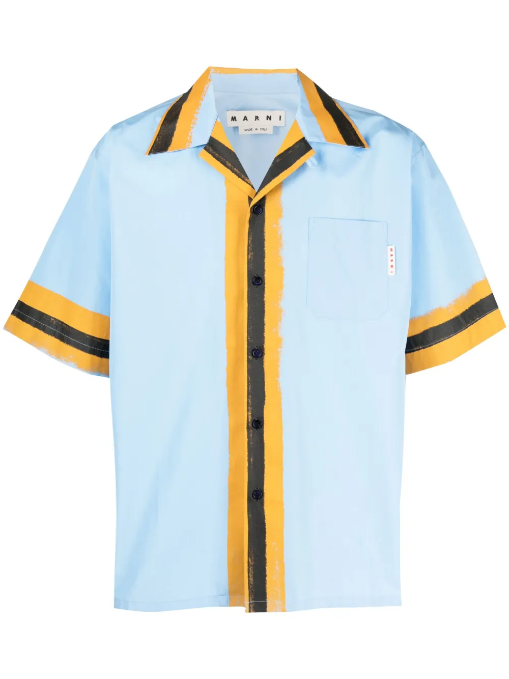 

Marni graphic-stripe short-sleeved shirt - Blue