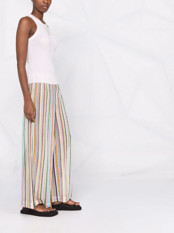 striped trousers wide leg