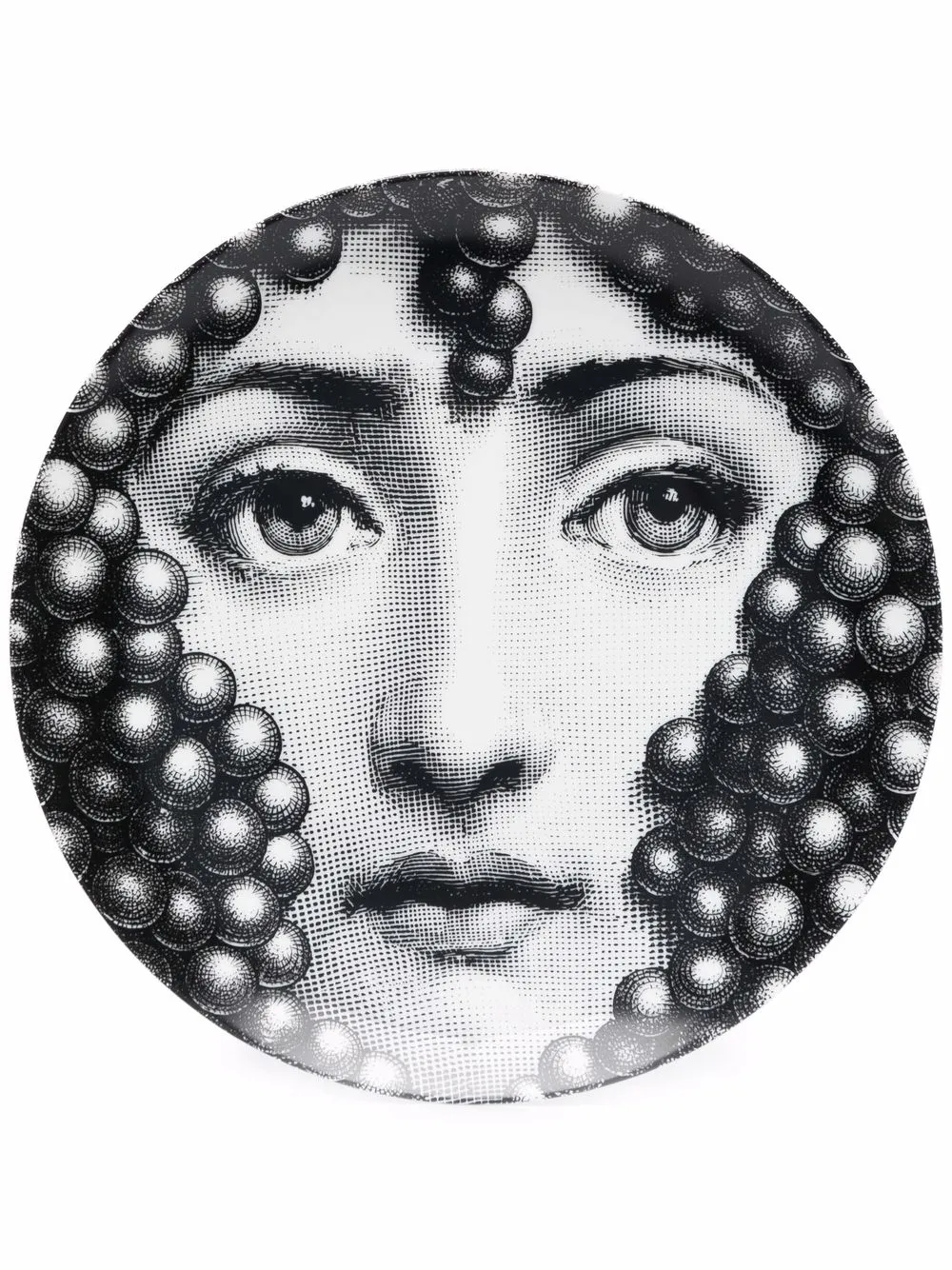 

Fornasetti graphic porcelain plate - Black