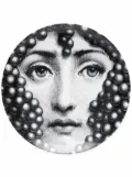 Fornasetti graphic porcelain plate - Black