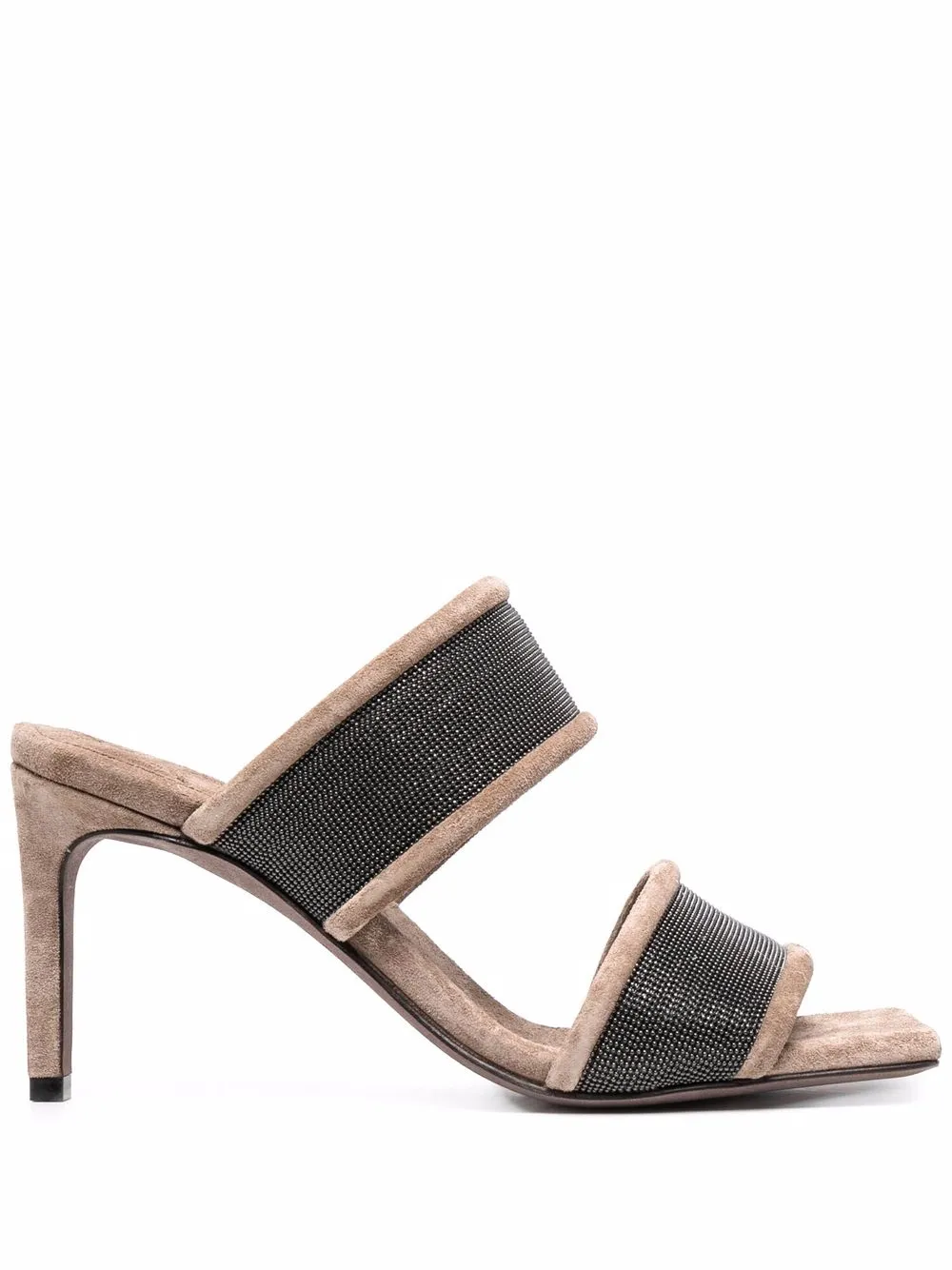 

Brunello Cucinelli suede Monili-chain 90mm sandals - Brown