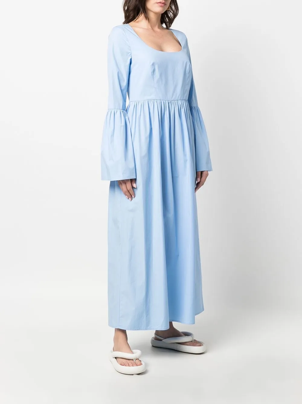 Flared-Cuff Long-Length Dress
