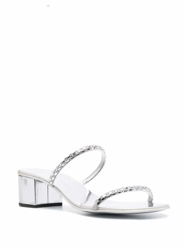 Shop Giuseppe Zanotti jewelled mid-heel 