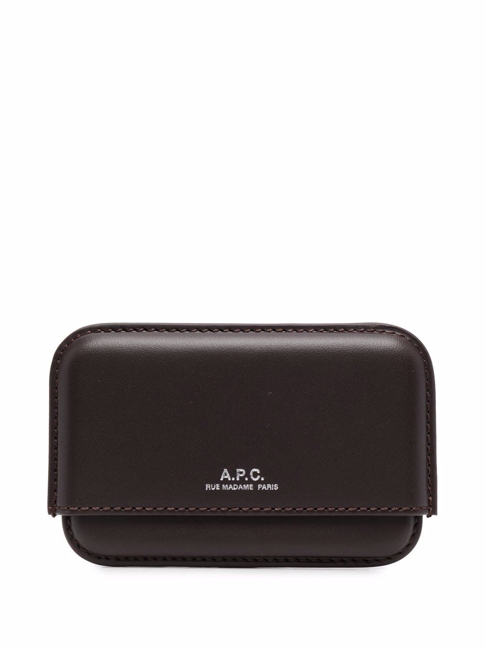 

A.P.C. embossed logo stamp cardholder - Brown