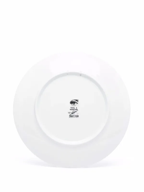 Fornasetti Graphic Porcelain Plate | Black | FARFETCH BN