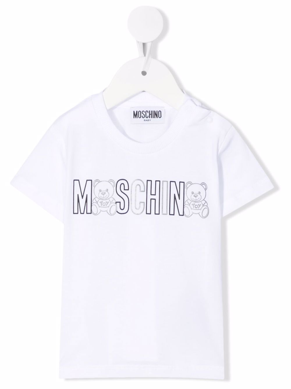 

Moschino Kids playera manga corta con logo estampado - Blanco