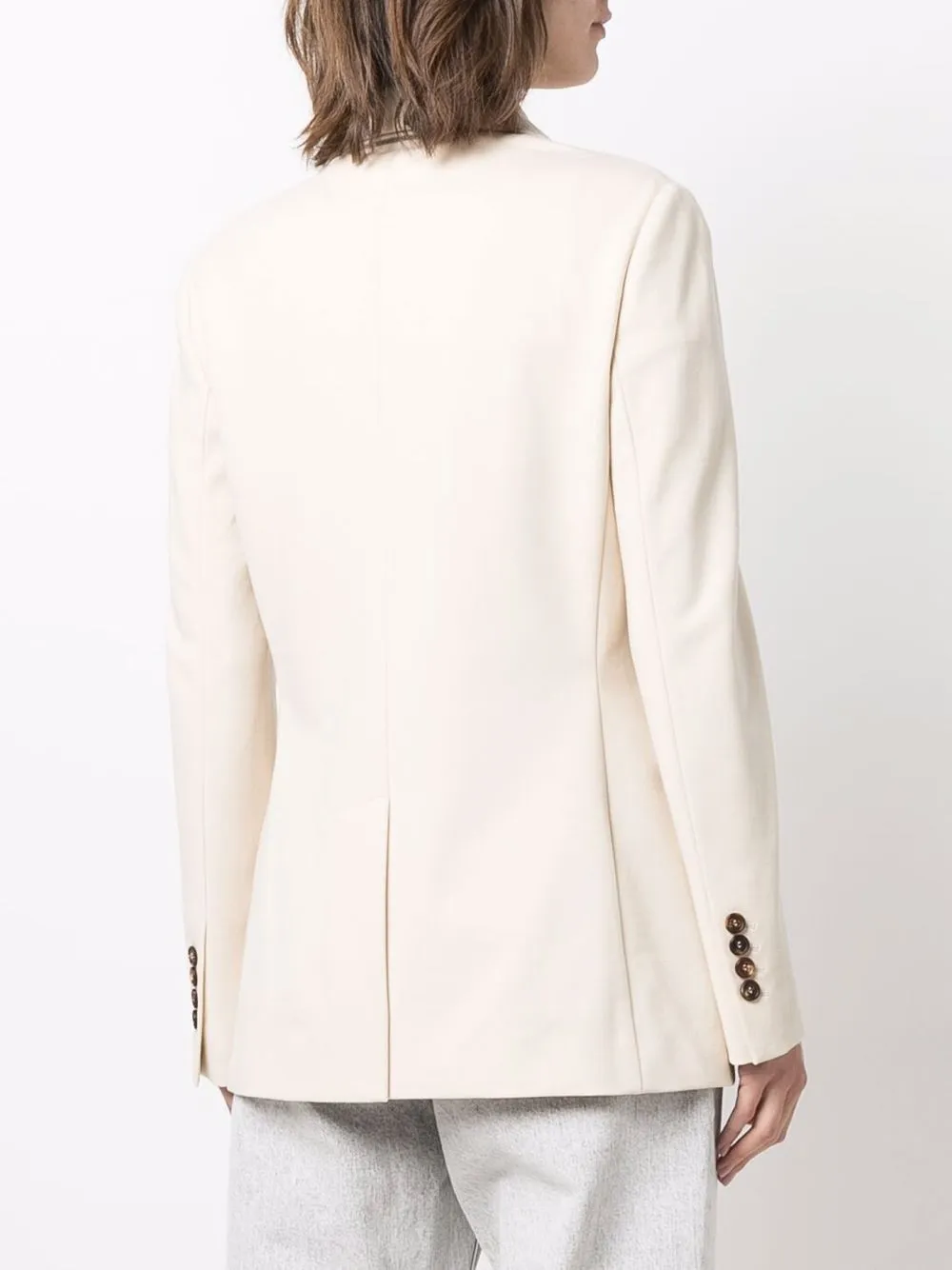 Brunello Cucinelli Blazer met dubbele rij knopen Beige