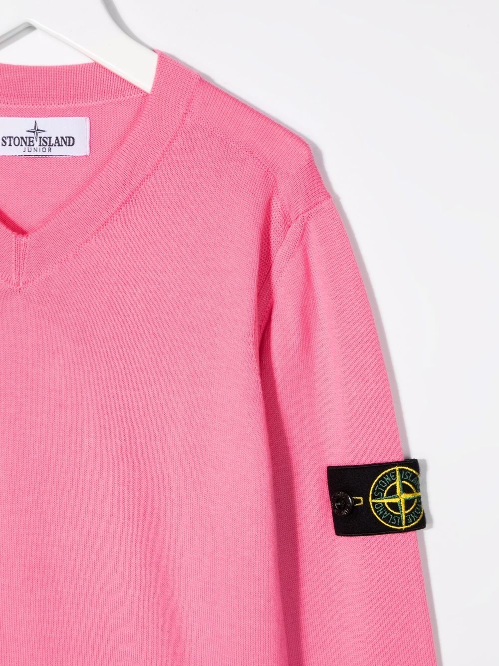 фото Stone island junior джемпер с v-образным вырезом и логотипом compass