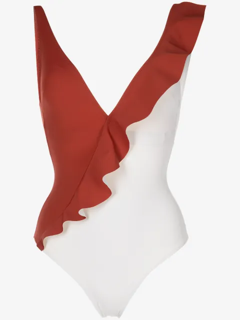 Evarae ruffled-trim swimsuit
