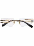 Balmain Eyewear rectangular-frame rimçesss glasses - Gold