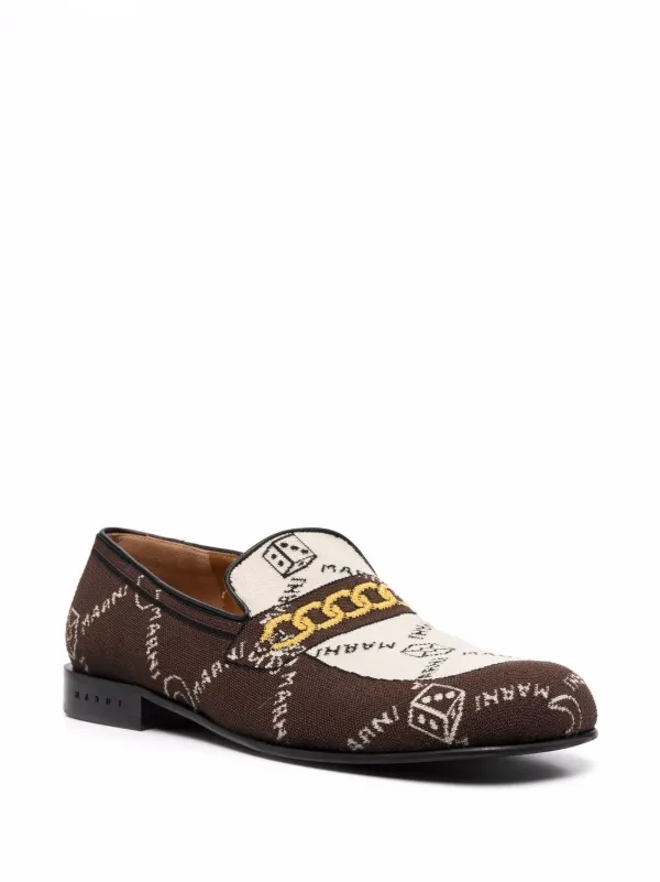 Marni monogram-knit Loafers - Farfetch