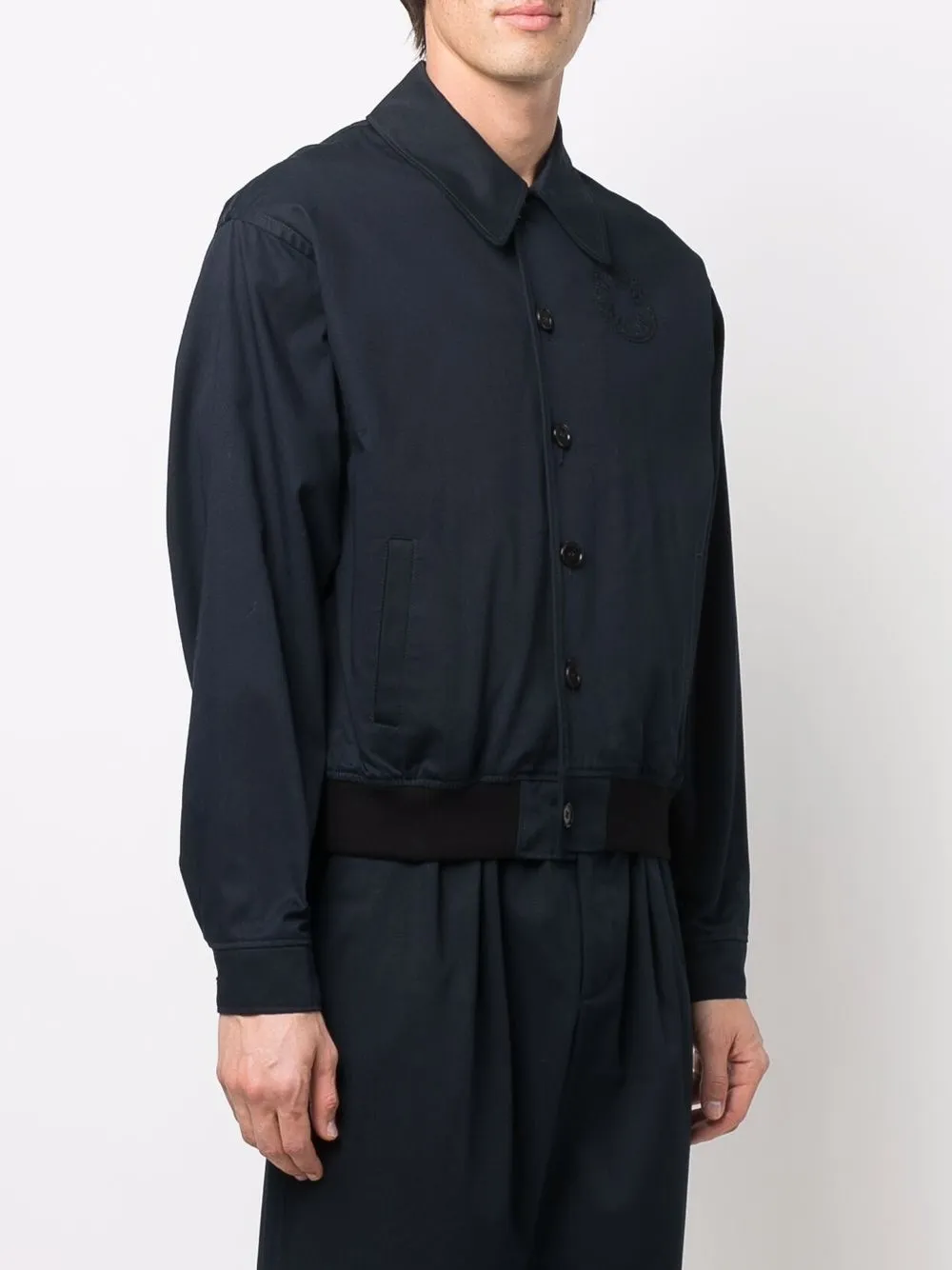  Marni Hemdjacke Mit Aufgesticktem Logo   Blau 