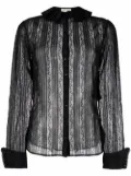 Saint Laurent frilled-neck lace shirt - Black