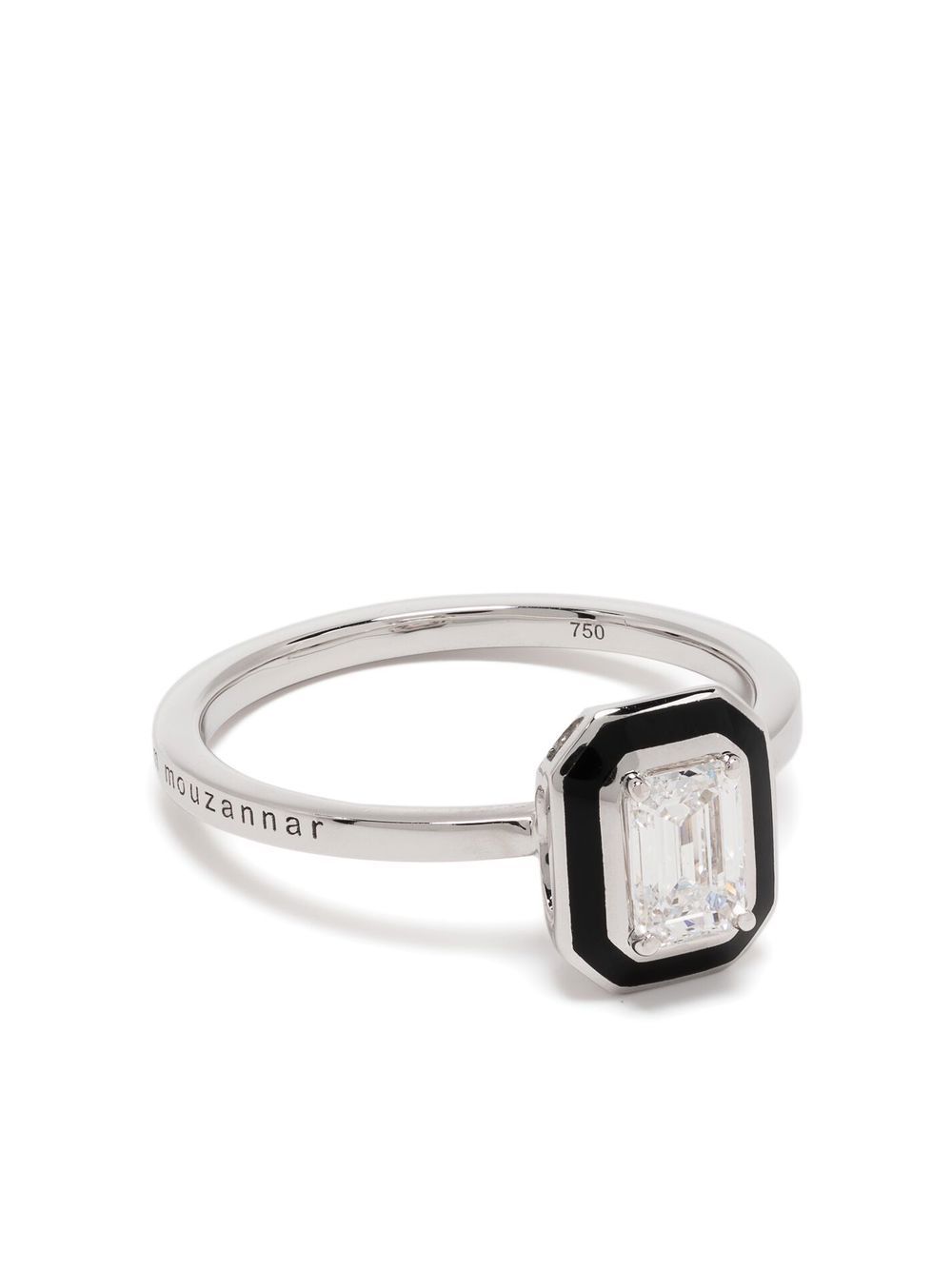 18kt white gold Mina diamond enamel ring