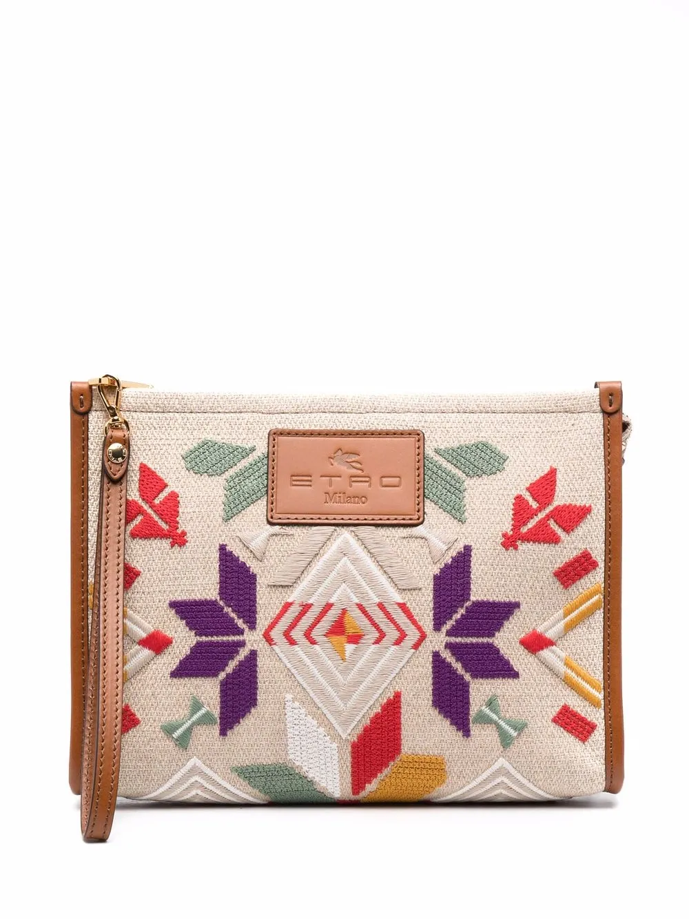 ETRO клатч на молнии с вышивкой