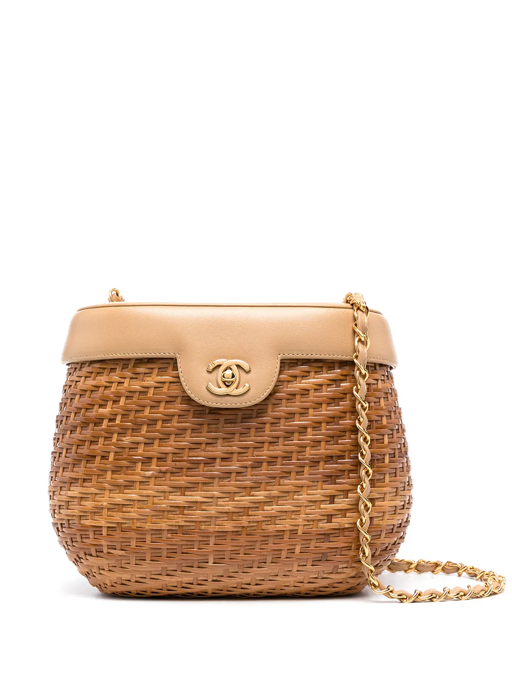 

CHANEL Pre-Owned 1998 straw basket shoulder bag - Brown
