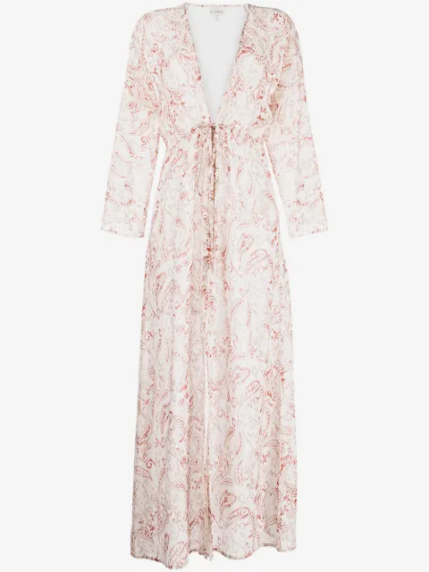 Evarae paisley-print silk maxi dress
