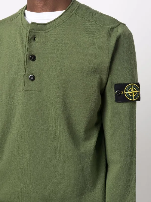Shop Stone Island logo-patch long 