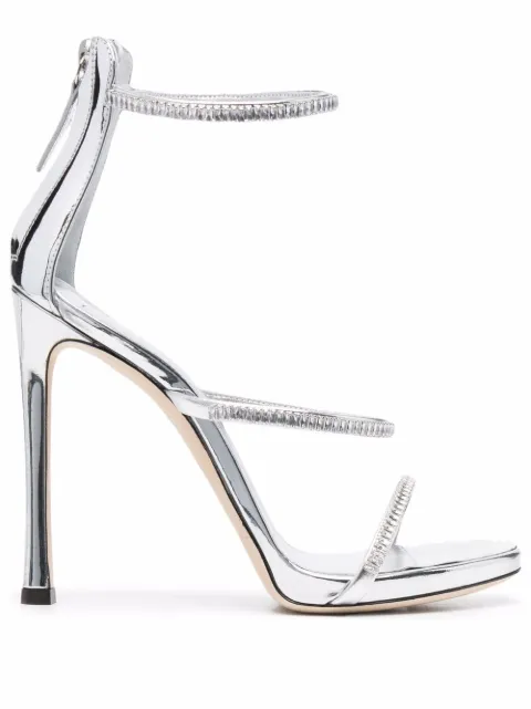 Sandales Giuseppe Zanotti Harmony En Cuir Or - Taille 37, Brides Cheville, Talon Aiguille Ultra Haut, Occasion