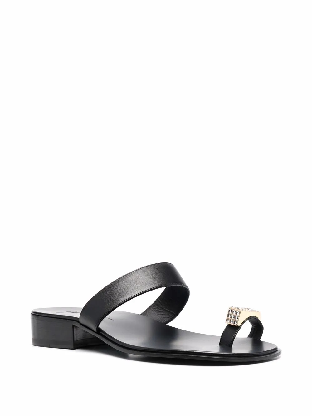 Giuseppe Zanotti Ring sandalen met lage hak - Zwart