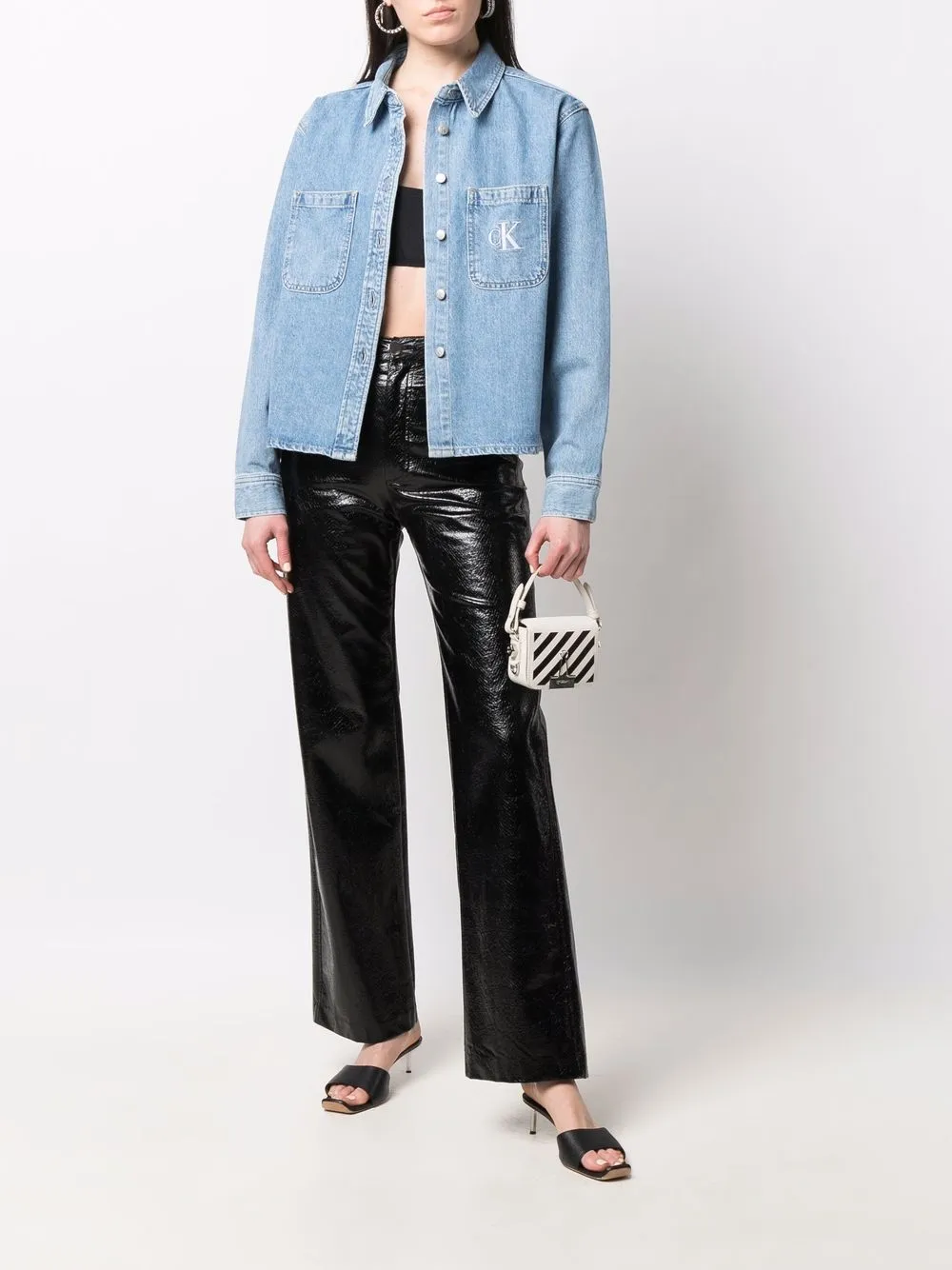 фото Calvin klein jeans джинсовая куртка с вышитым логотипом