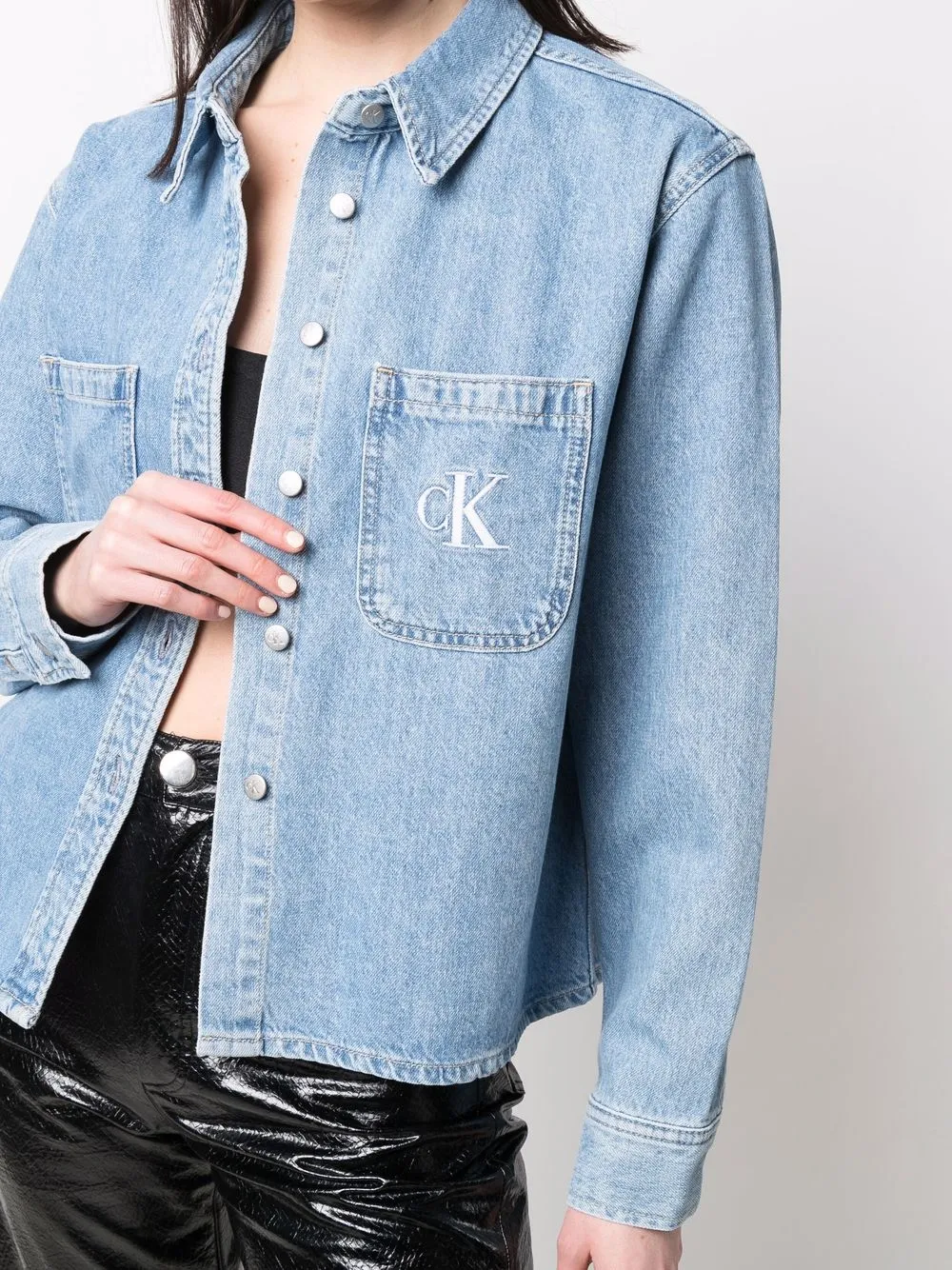 фото Calvin klein jeans джинсовая куртка с вышитым логотипом