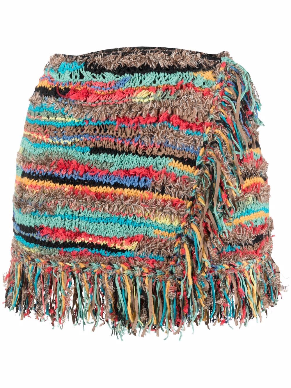 фото Alanui fringed knitted miniskirt