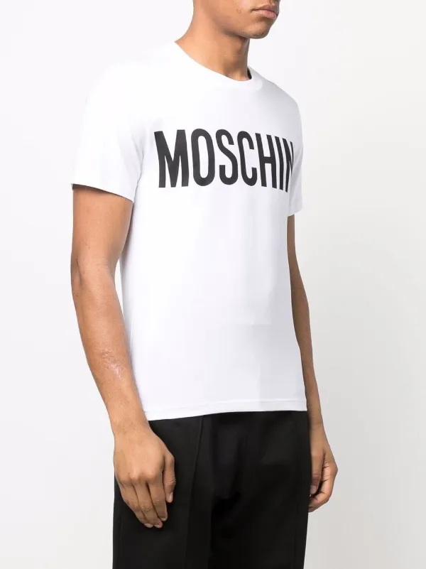 Moschino logo-print short-sleeve T-shirt | White | FARFETCH JO