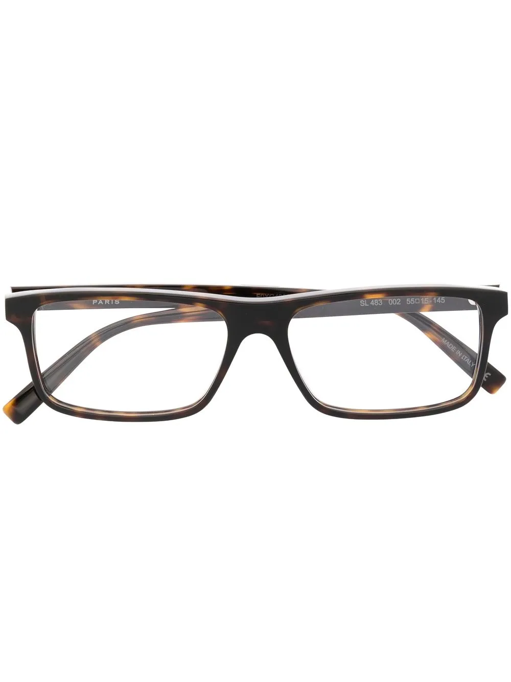 

Saint Laurent Eyewear lentes de sol con armazón rectangular estilo carey - Marrón