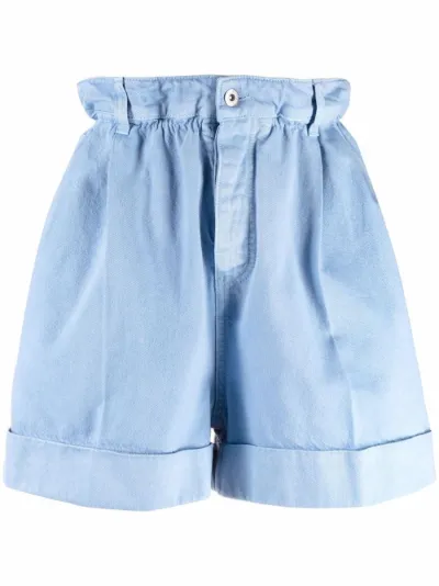 Drill high-waisted shorts | Miu Miu 