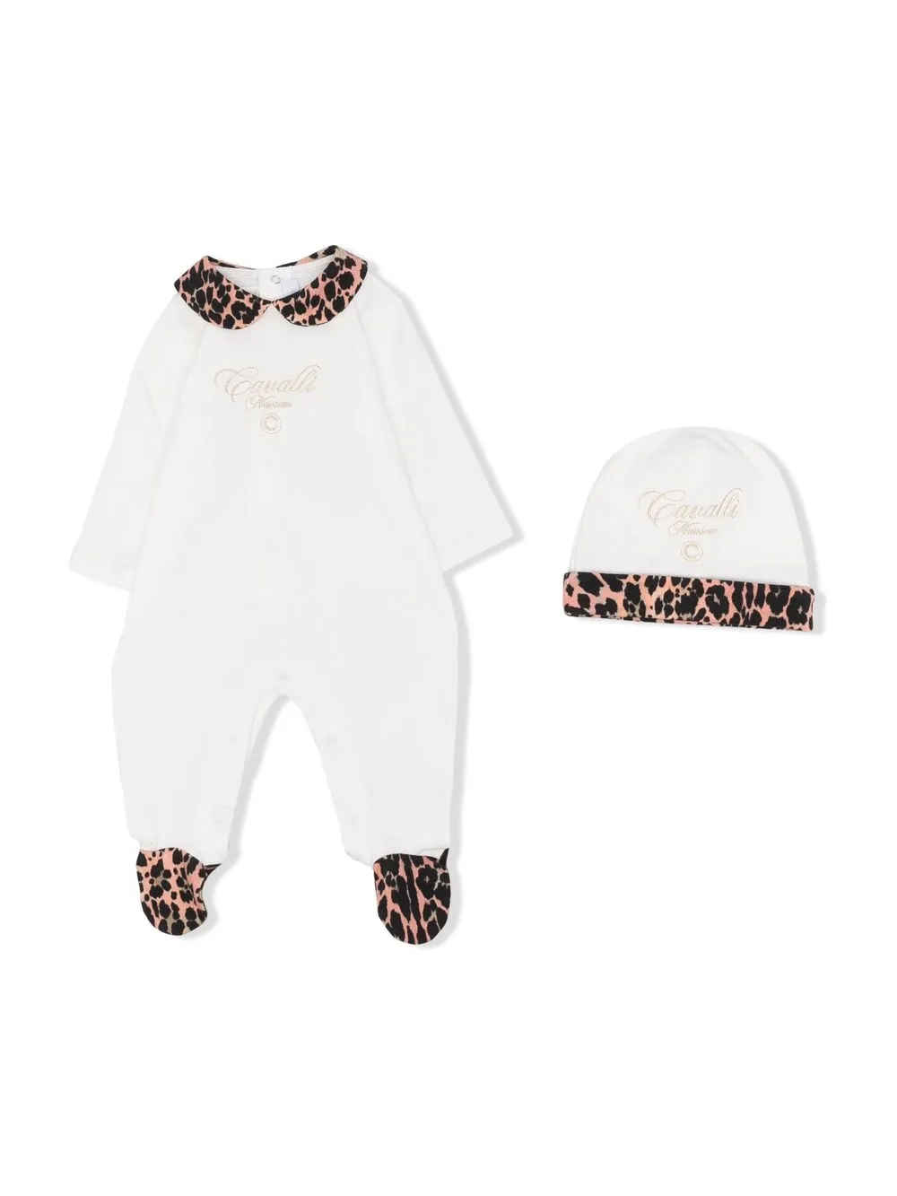 

Roberto Cavalli Junior leopard-print panelled pajama set - White