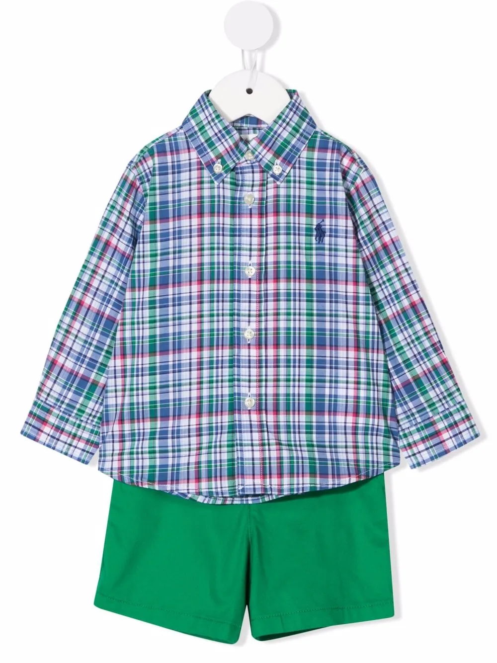 

Ralph Lauren Kids set con camisa y shorts con estampado de cuadros - Azul