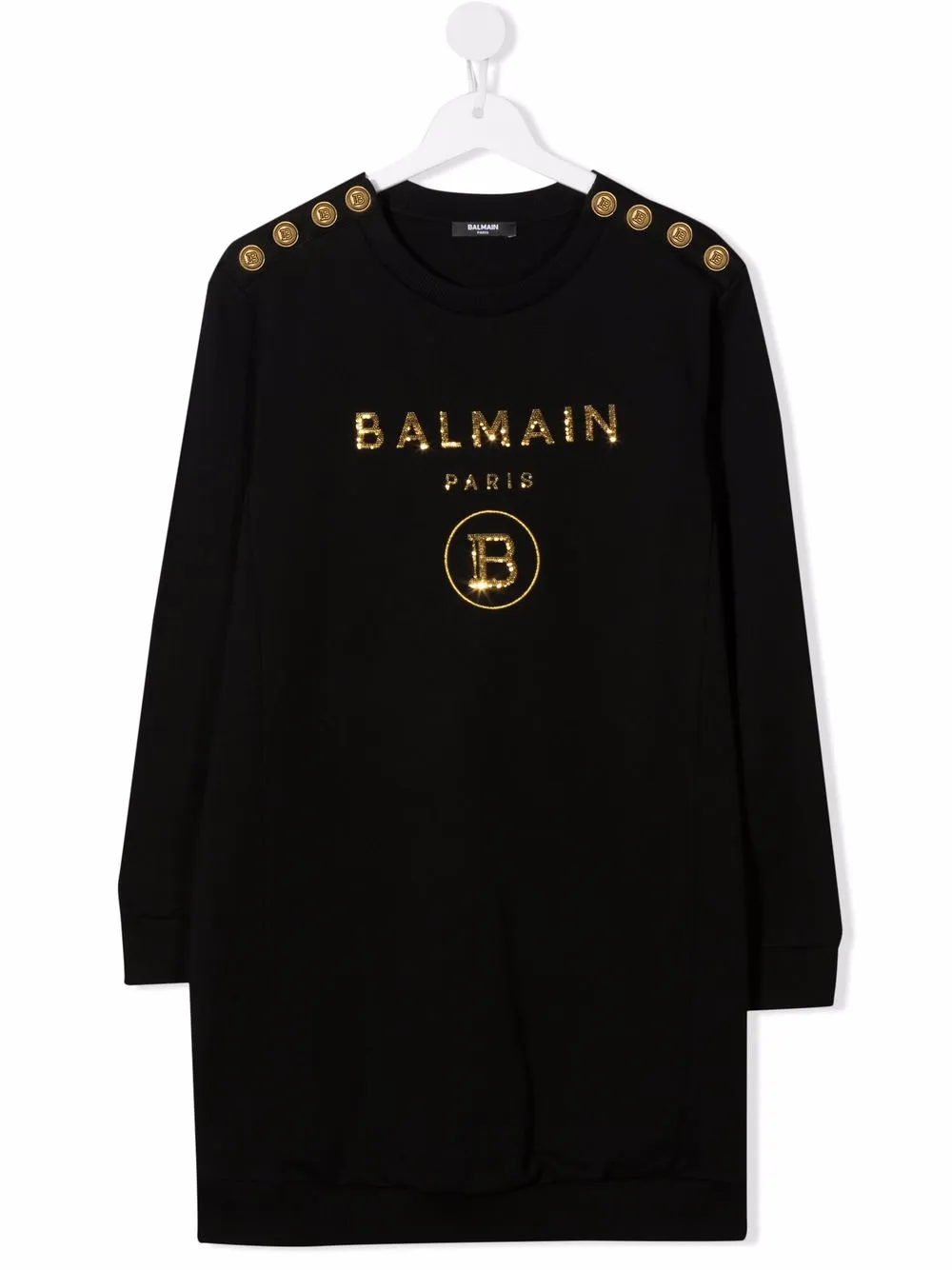 

Balmain Kids vestido estilo suéter con lentejuelas - Negro