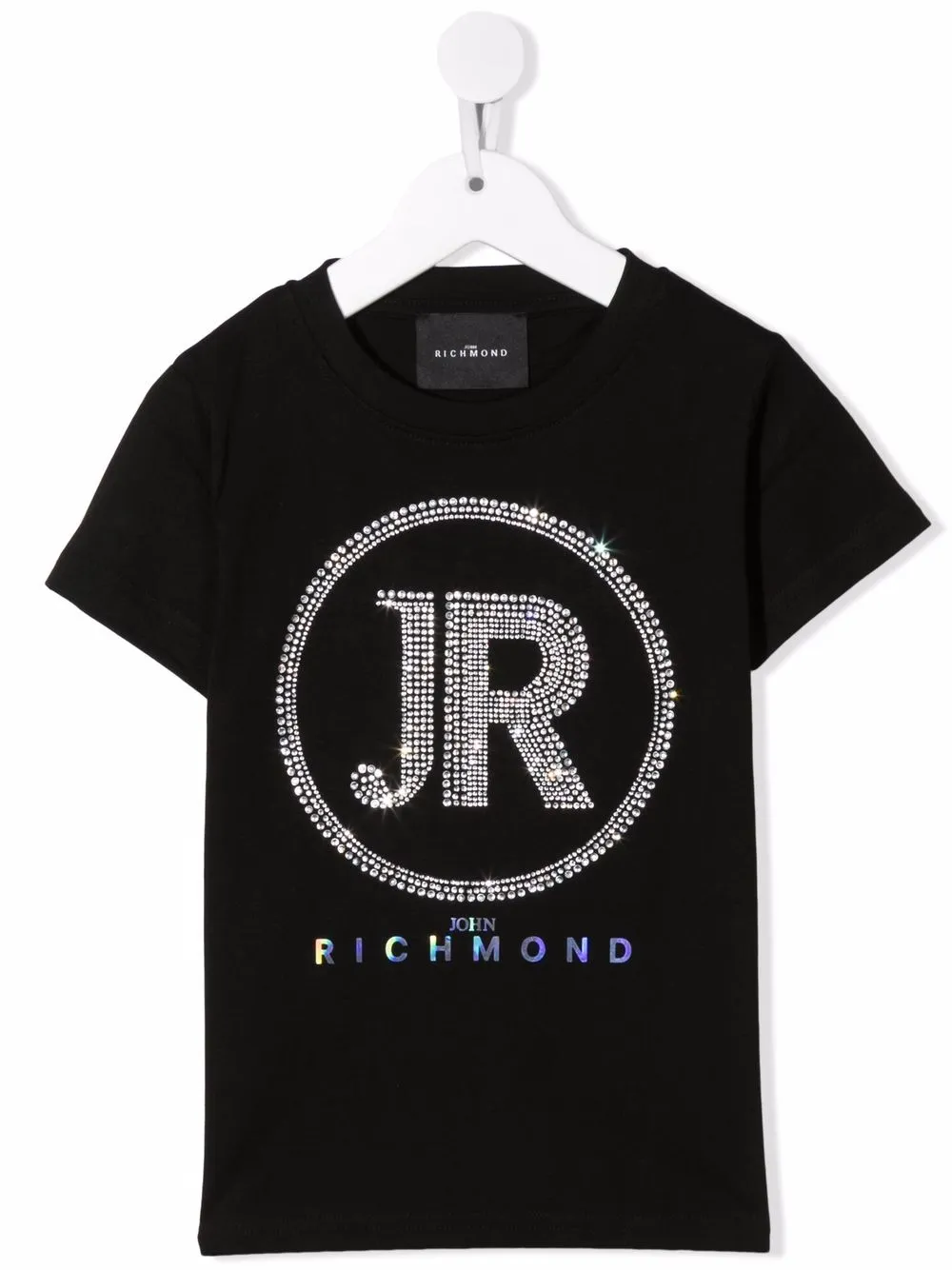 

John Richmond Junior playera con detalles de strass - Negro