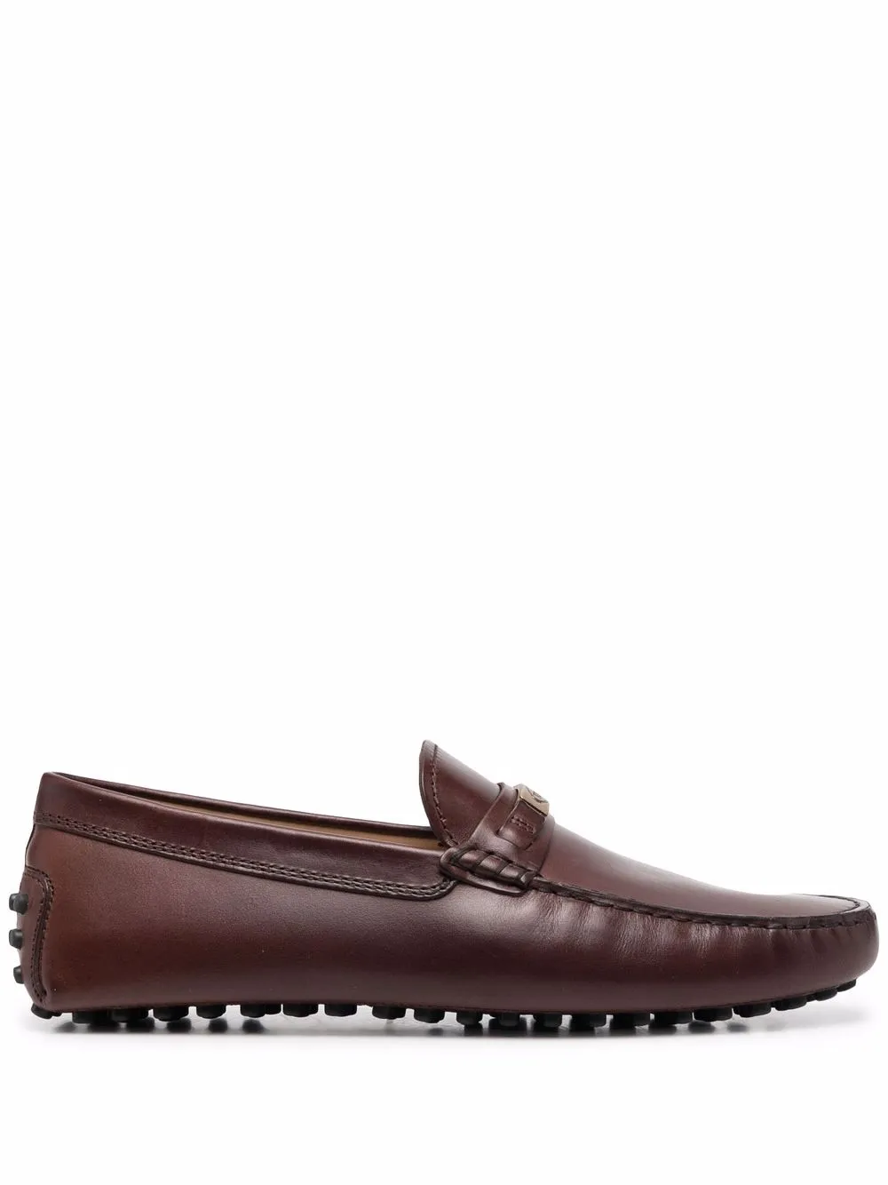 

Tod's logo-plaque leather loafers - Brown