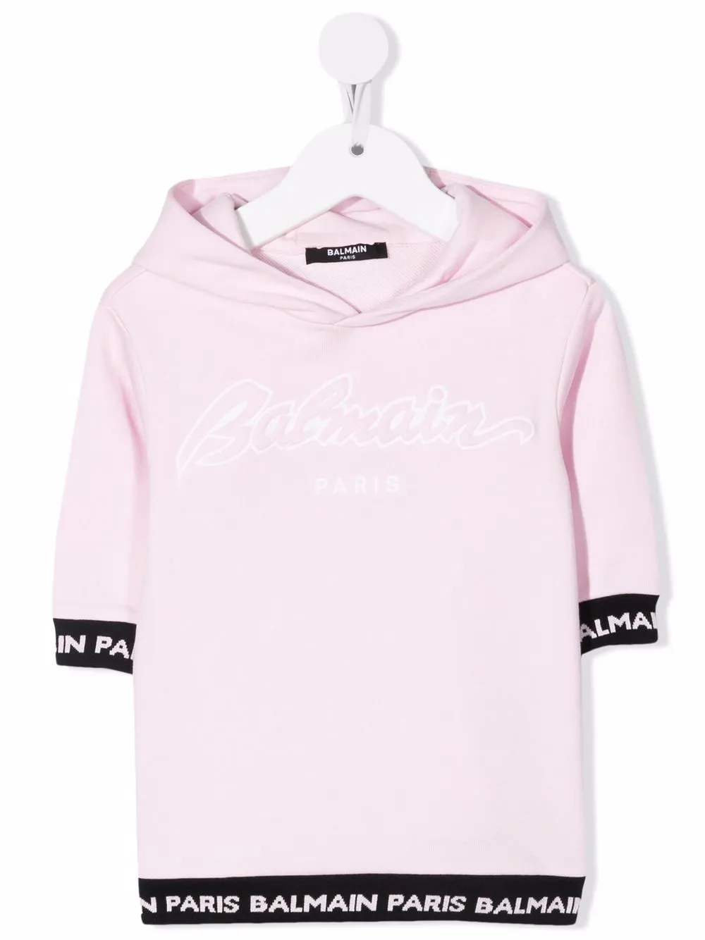 

Balmain Kids logo-tape hoodie dress - Pink