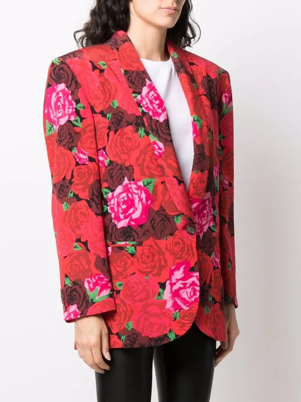 silk floral blazer