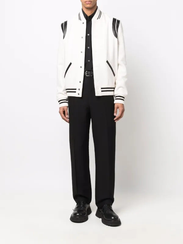 Saint Laurent - Men's Teddy Bomber Casual Jacket - White - Wool